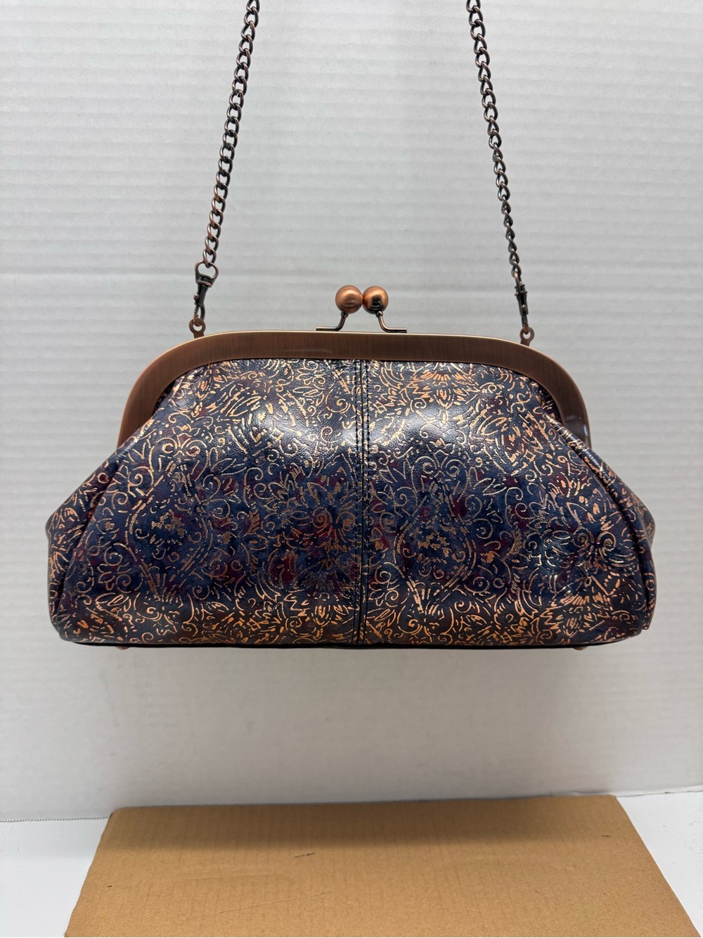 Patricia Nash Mia Frame Leather Satchel / Clutch